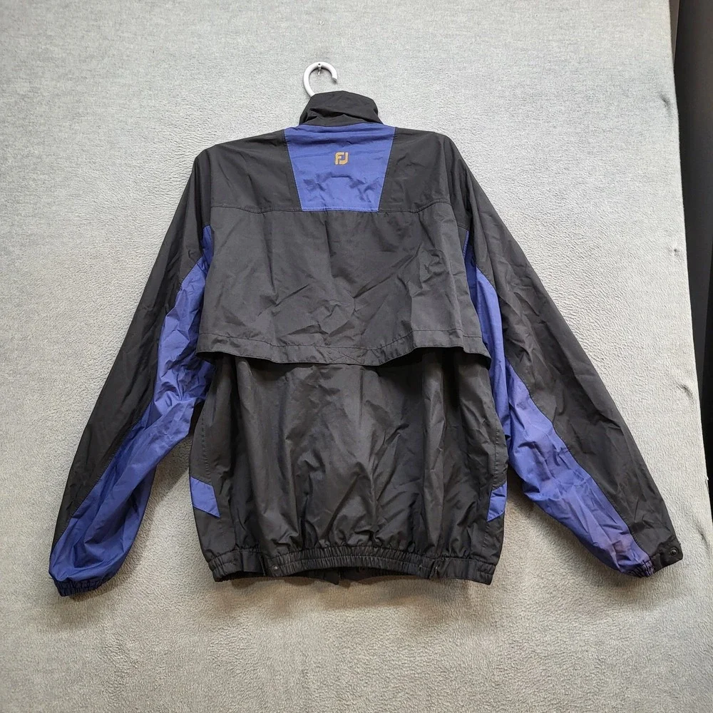VINTAGE FootJoy Men Jacket‎ Medium Black DryJoys Windbreaker Full Zip